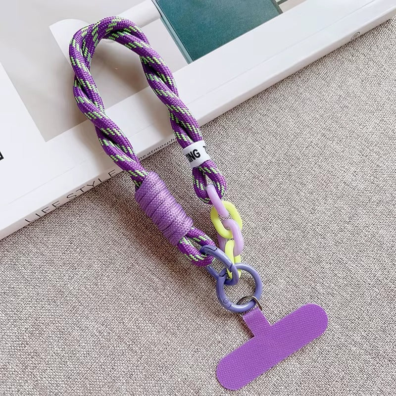 Cyber Punk Purple & Neon Braided Phone Wrist Strap
